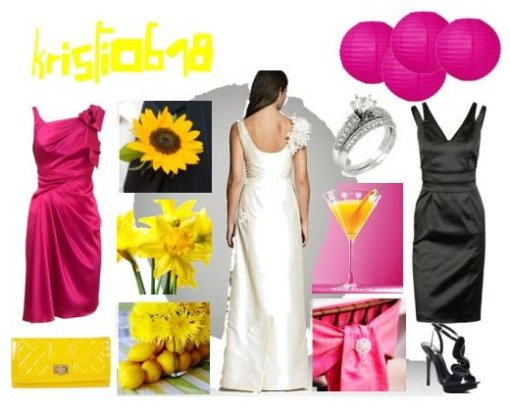 Inspiration for Pink Yellow and Black Wedding kristi0618 iboard